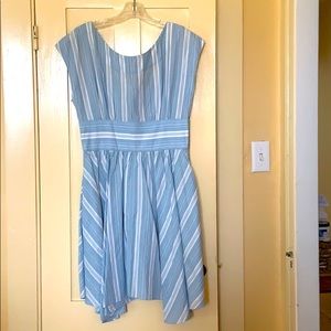 SkyBlue and White Striped Sundress